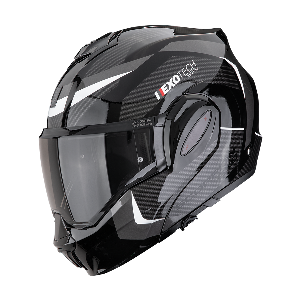 Casco Moto Modulare Flip-Back SCORPION EXO TECH EVO PRO ACUTI Nero Argento