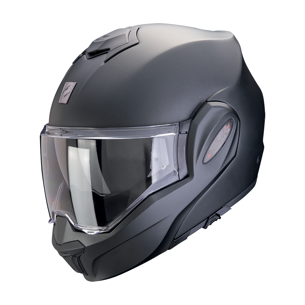 Casco Moto Modulare Flip-Back SCORPION EXO TECH EVO PRO SOLID Nero Perla Opaco