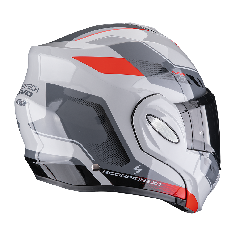 Casco Moto Modulare Flip-Back SCORPION EXO TECH EVO SOCIUS Grigio Rosso