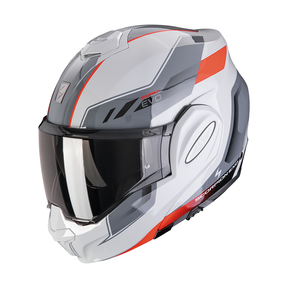 Casco Moto Modulare Flip-Back SCORPION EXO TECH EVO SOCIUS Grigio Rosso
