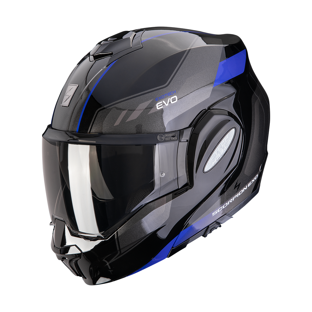 Casco Moto Modulare Flip-Back SCORPION EXO TECH EVO SOCIUS Nero Blu