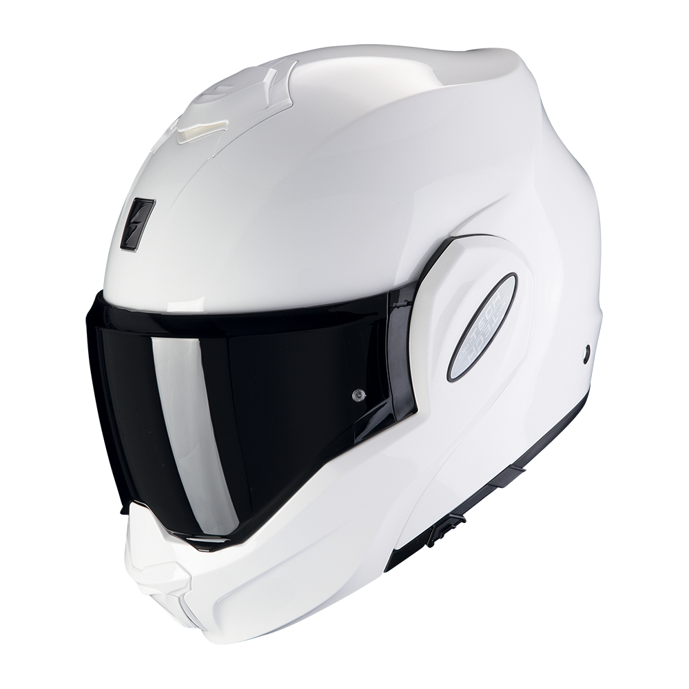 Casco Moto Modulare Flip-Back SCORPION EXO TECH EVO SOLID Bianco Lucido