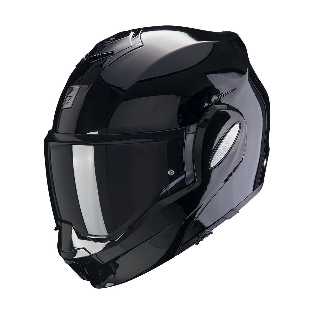 Casco Moto Modulare Flip-Back SCORPION EXO TECH EVO SOLID Nero Lucido