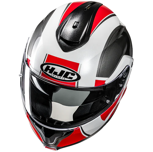 Casco Moto Modulare HJC C91N JYN MC1 Bianco Argento Rosso Lucido