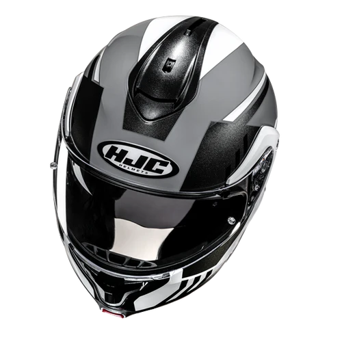 Casco Moto Modulare HJC C91N KAON MC5 Bianco Grigio Nero Lucido