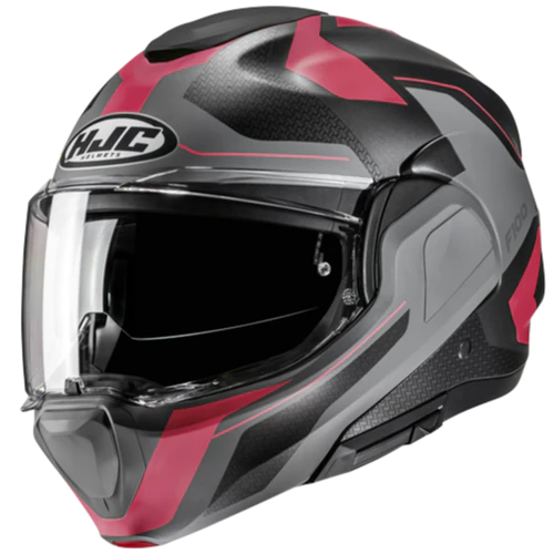 Casco Moto Modulare HJC F100 BIOS MC8SF Grigio Antracite Fucsia Opaco