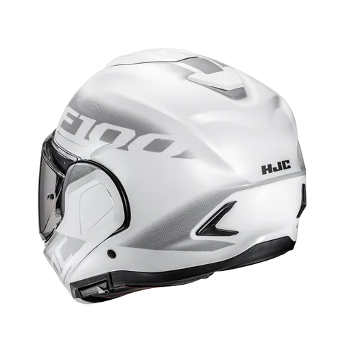 Casco Moto Modulare HJC F100 HETAL MC10 Bianco Argento Lucido