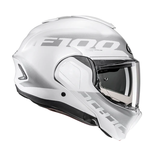 Casco Moto Modulare HJC F100 HETAL MC10 Bianco Argento Lucido