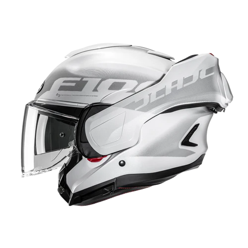 Casco Moto Modulare HJC F100 HETAL MC10 Bianco Argento Lucido