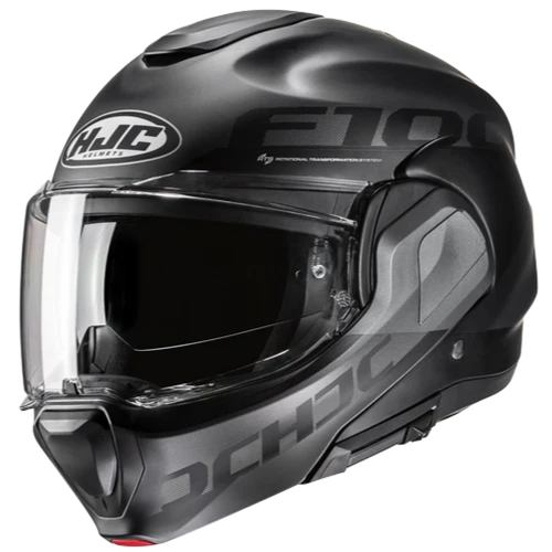 Casco Moto Modulare HJC F100 HETAL MC5SF Nero Antracite Opaco