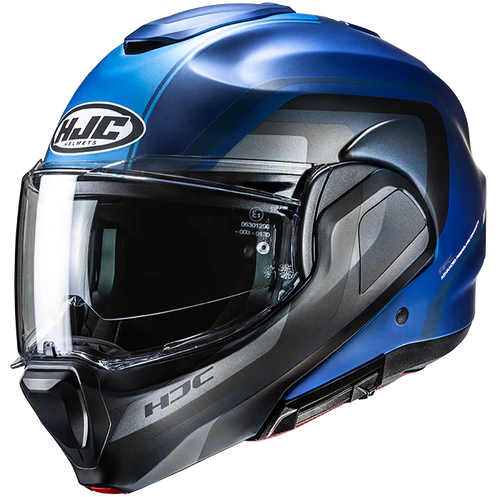 Casco Moto Modulare HJC F100 REFF MC2SF Blu Grigio Nero Opaco