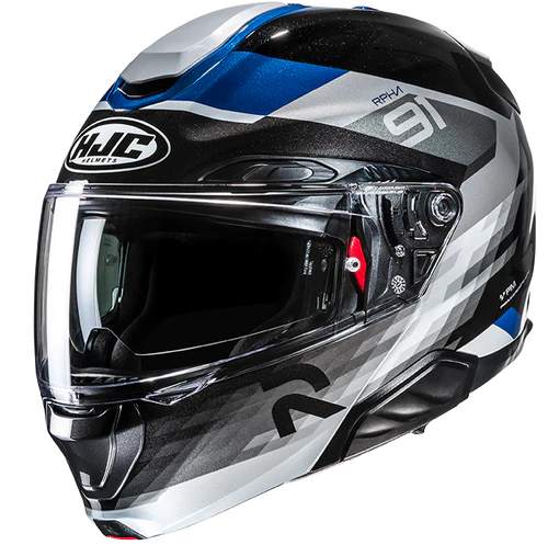 Casco Moto Modulare HJC RPHA 91 MADAL MC2 Nero Argento Blu Lucido