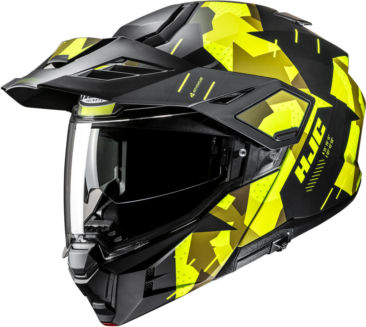 Casco Moto Modulare Hjc i80 ROKI MC3HSF Nero Giallo Fluo Opaco
