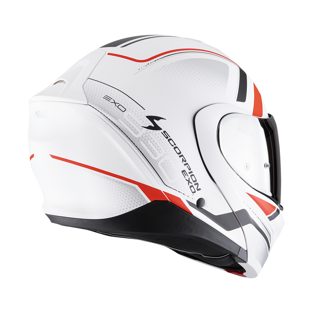 Casco Moto Modulare SCORPION EXO 930 EVO ARDENS Bianco Opaco Nero Rosso