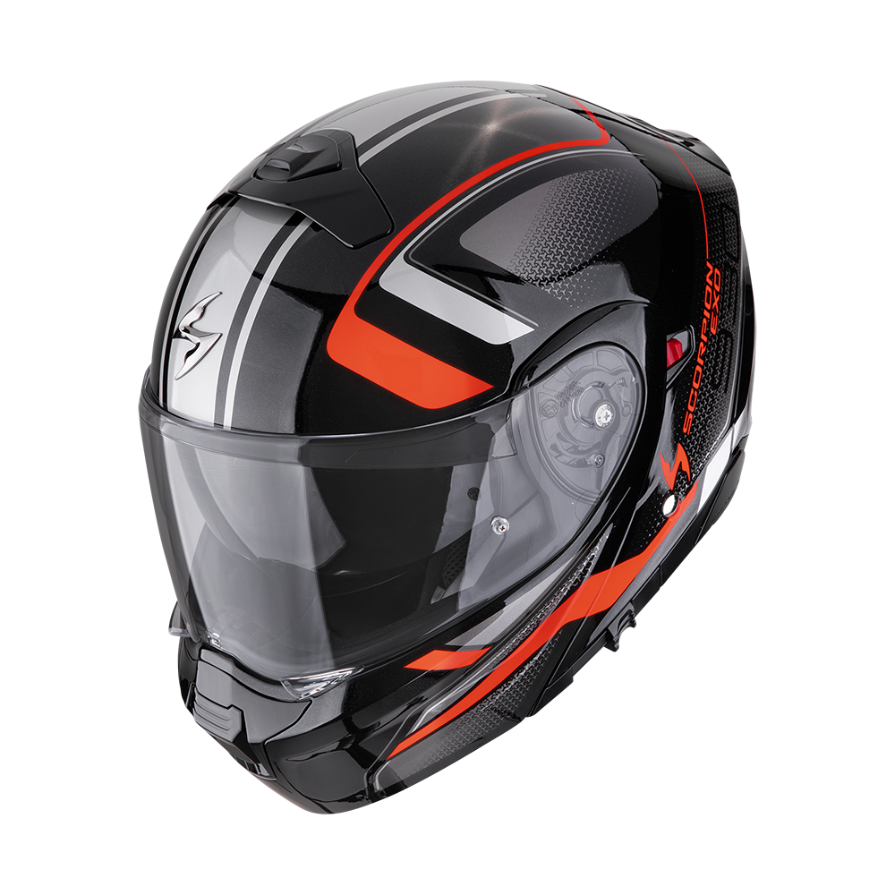 Casco Moto Modulare SCORPION EXO 930 EVO ARDENS Nero Metal Rosso