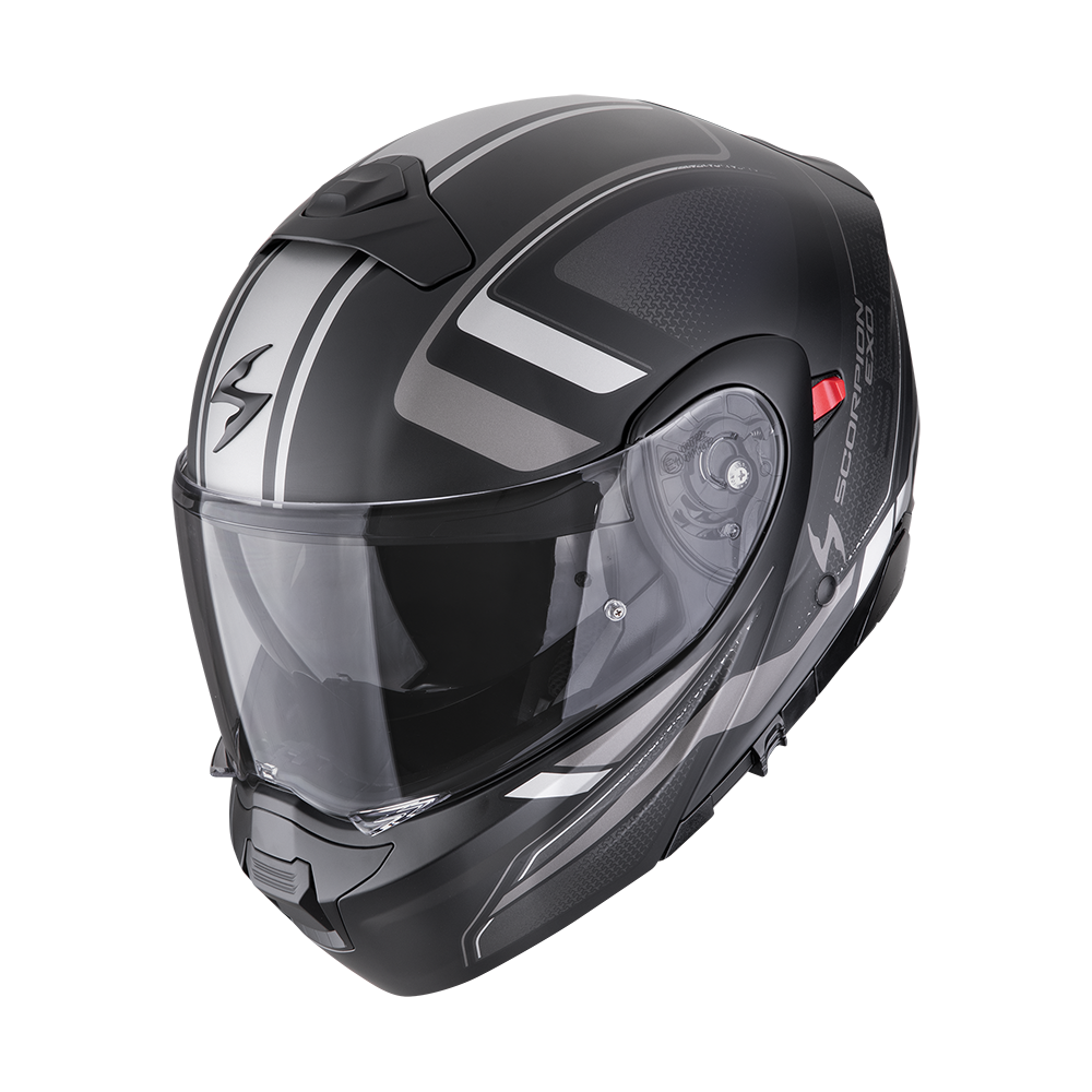 Casco Moto Modulare SCORPION EXO 930 EVO ARDENS Nero Opaco Argento