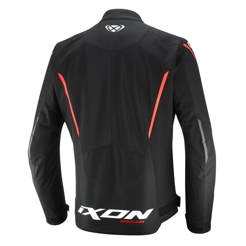 Giubbotto Moto Estivo Ixon STRIKER 2 AIR WP Nero Bianco Rosso
