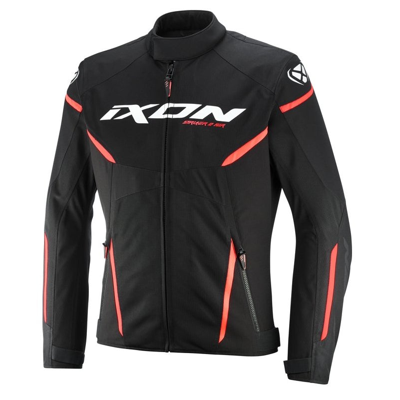 Giubbotto Moto Estivo Ixon STRIKER 2 AIR WP Nero Bianco Rosso