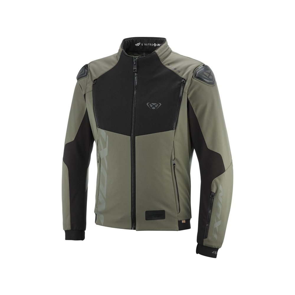 Giubbotto Moto IXON PULSION 4 Stagioni Impermeabili AA Kaki Nero
