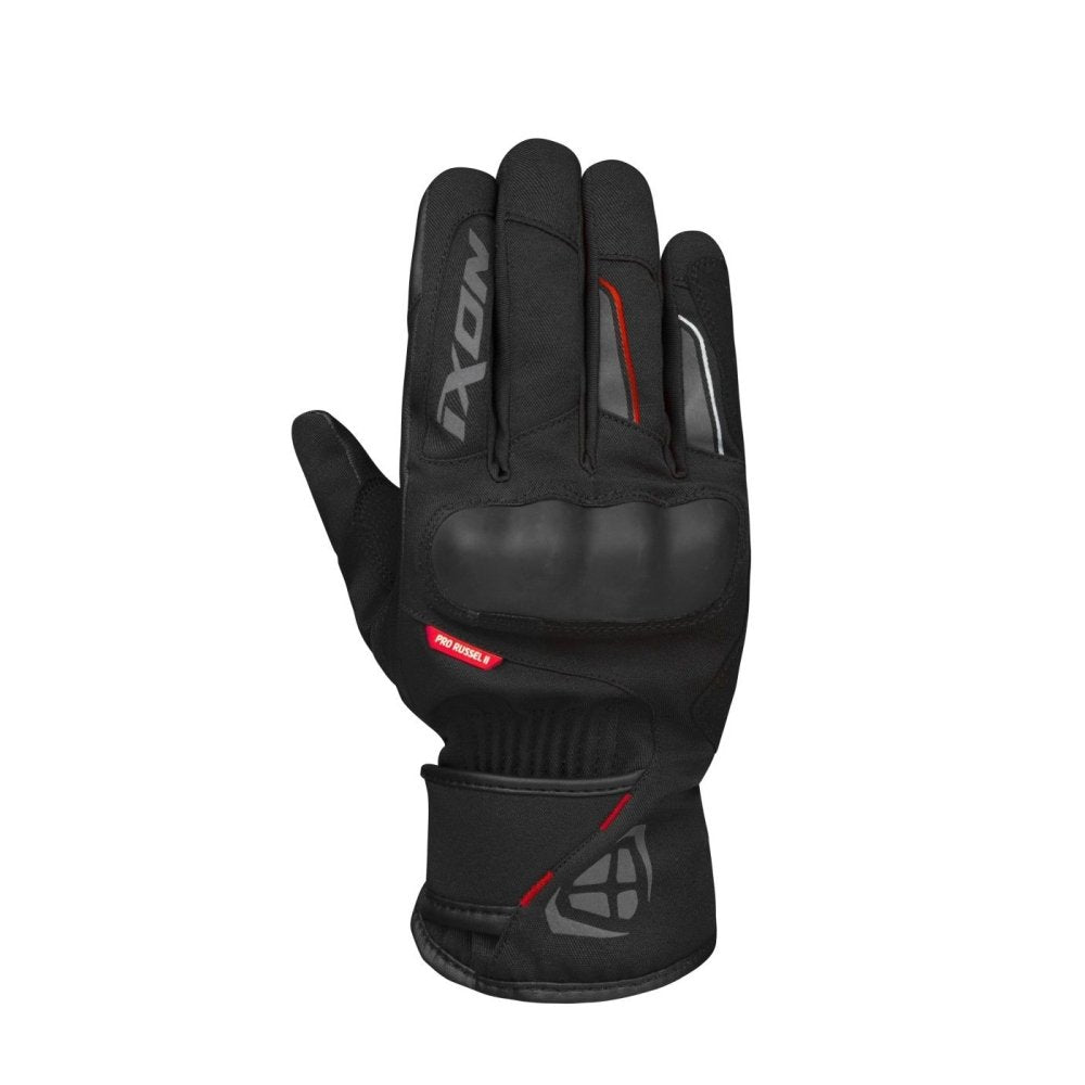 Guanto Moto IXON PRO RUSSELL 2 Invernale In Tessuto/Pelle Nero Rosso