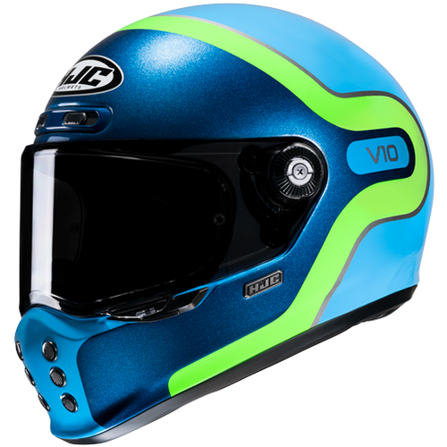 Hjc V10 GRAPE MC24 Blu Metallizzato Azzurro Verde