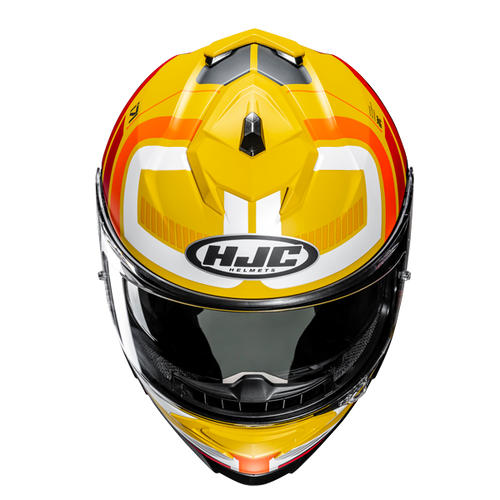 Casco Moto Integrale Hjc i71 VIZ MC3SF Giallo Opaco Arancione Rosso