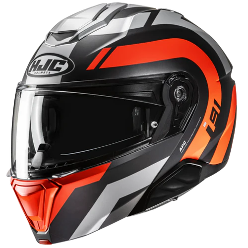 Hjc i91 ARVEN MC6HSF Argento Opaco Nero Arancio Fluo