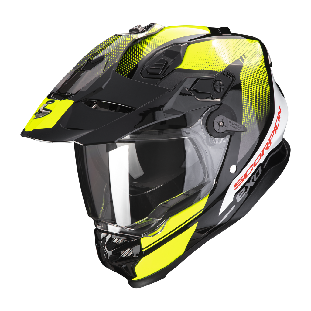 Casco Moto Integrale Scorpion ADF 9000 AIR Trail Nero Giallo Neon