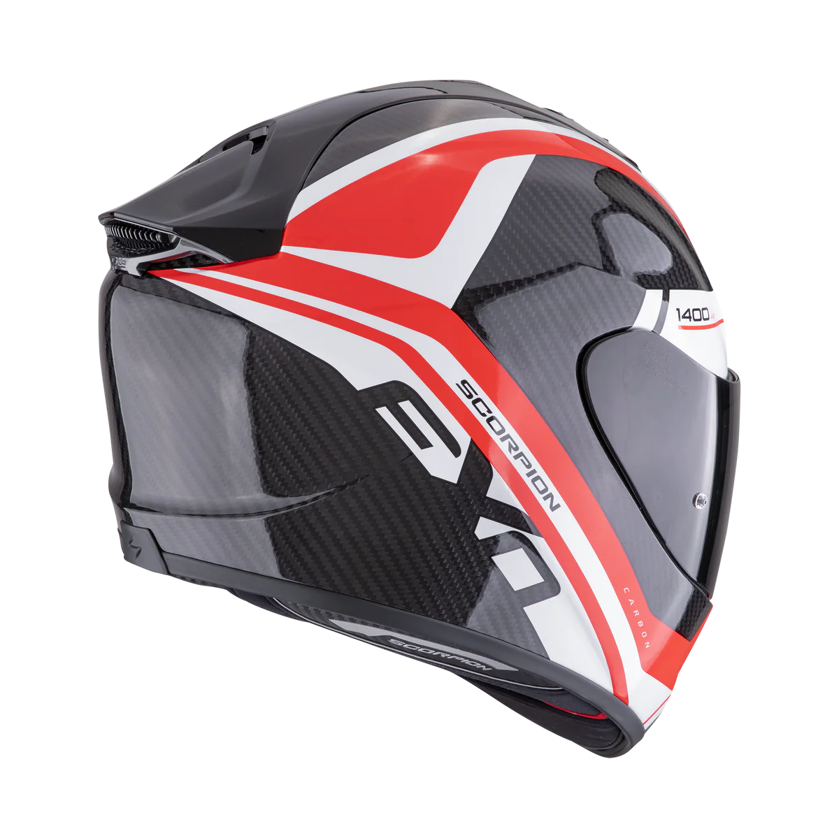 Casco Moto Integrale Scorpion EXO-1400 EVO 2 Carbon Air Enko Nero Rosso Bianco