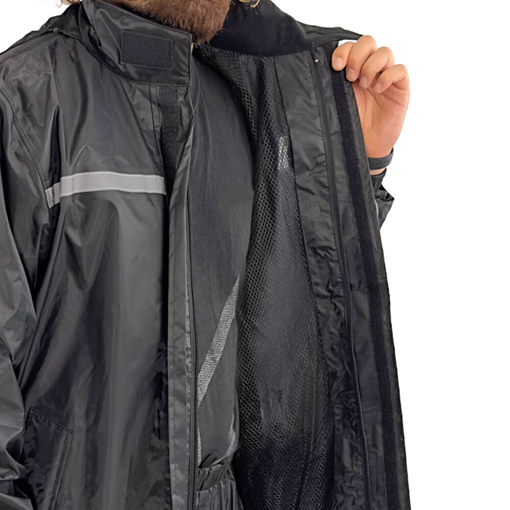 Set Antipioggia CGM E31 FULL Nero Con Giacca Pantalone e Copriscarpe