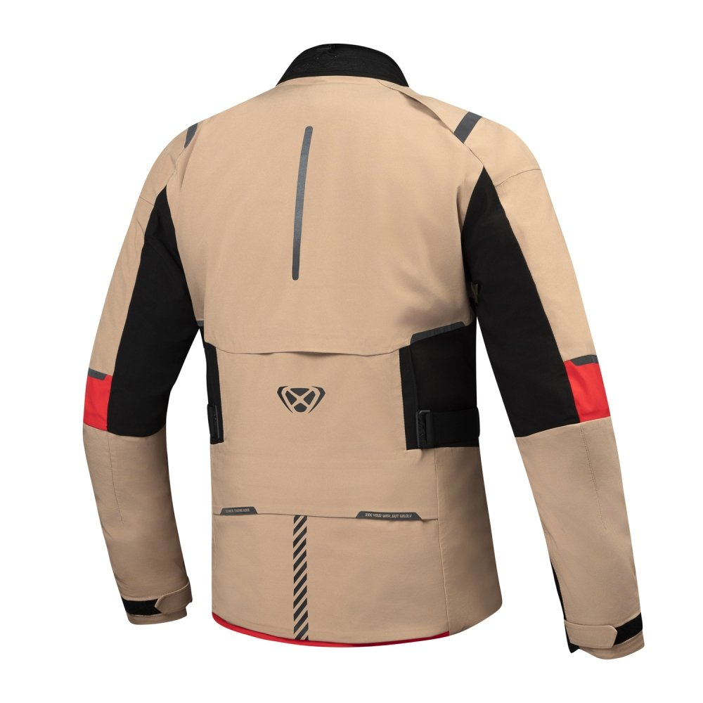 Giacca Touring Ixon Adventure 3 Strati M-SKEID Sabbia/Nero/Rosso Classe AA