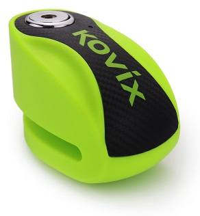 Bloccadisco Kovix In Acciaio Manganese Perno 6 mm Verde Fluo