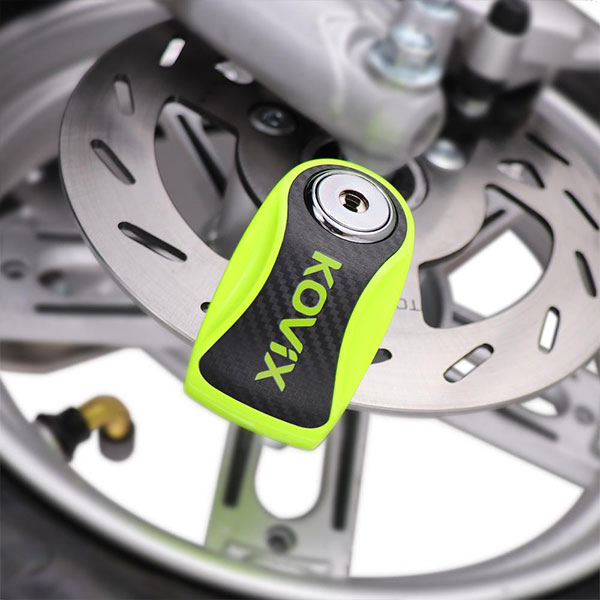 Bloccadisco Kovix In Acciaio Manganese Perno 6 mm Verde Fluo