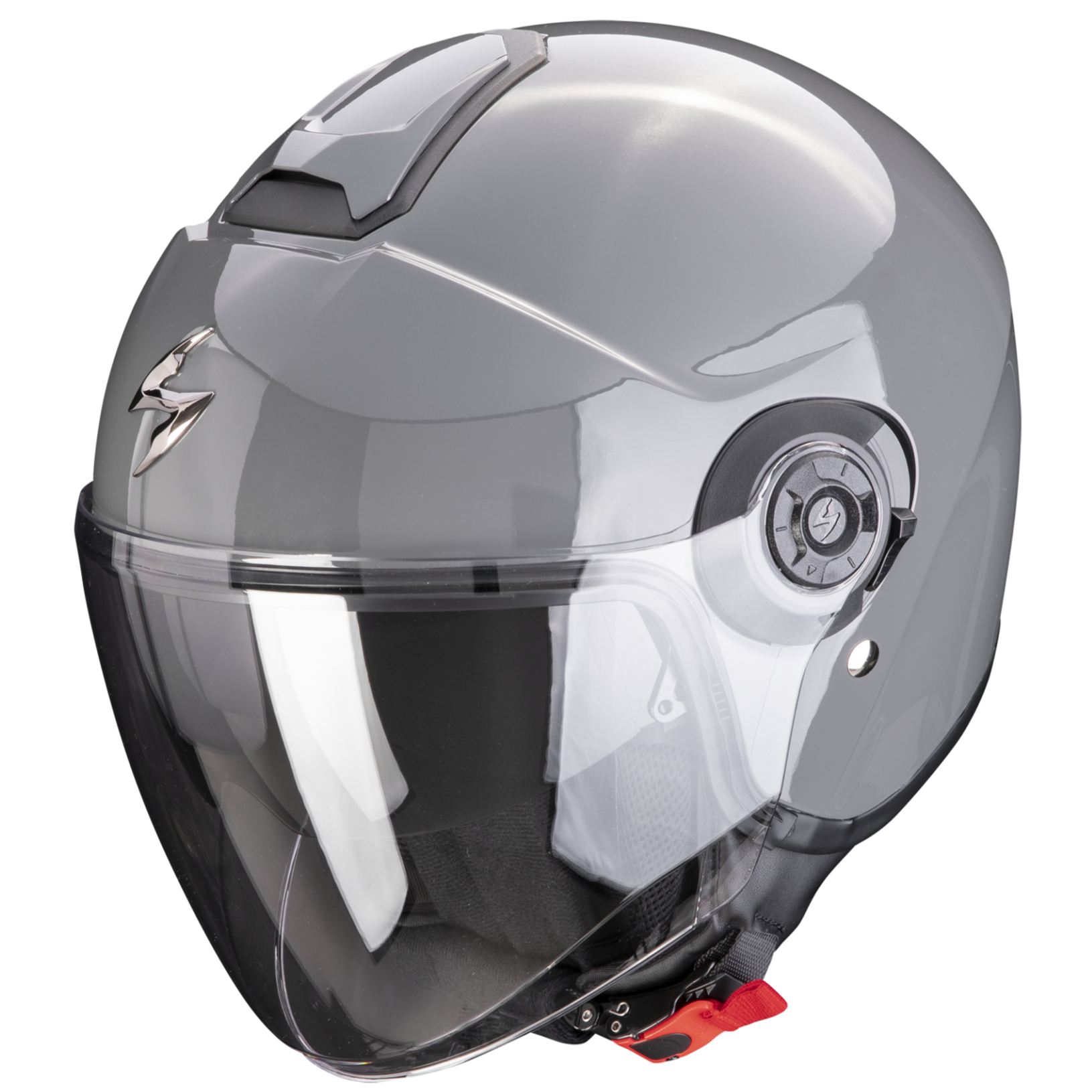 Casco Jet Scorpion Exo-City 2 Solid Grigio Cemento ECE 22-06 Visiera Lunga e Parasole