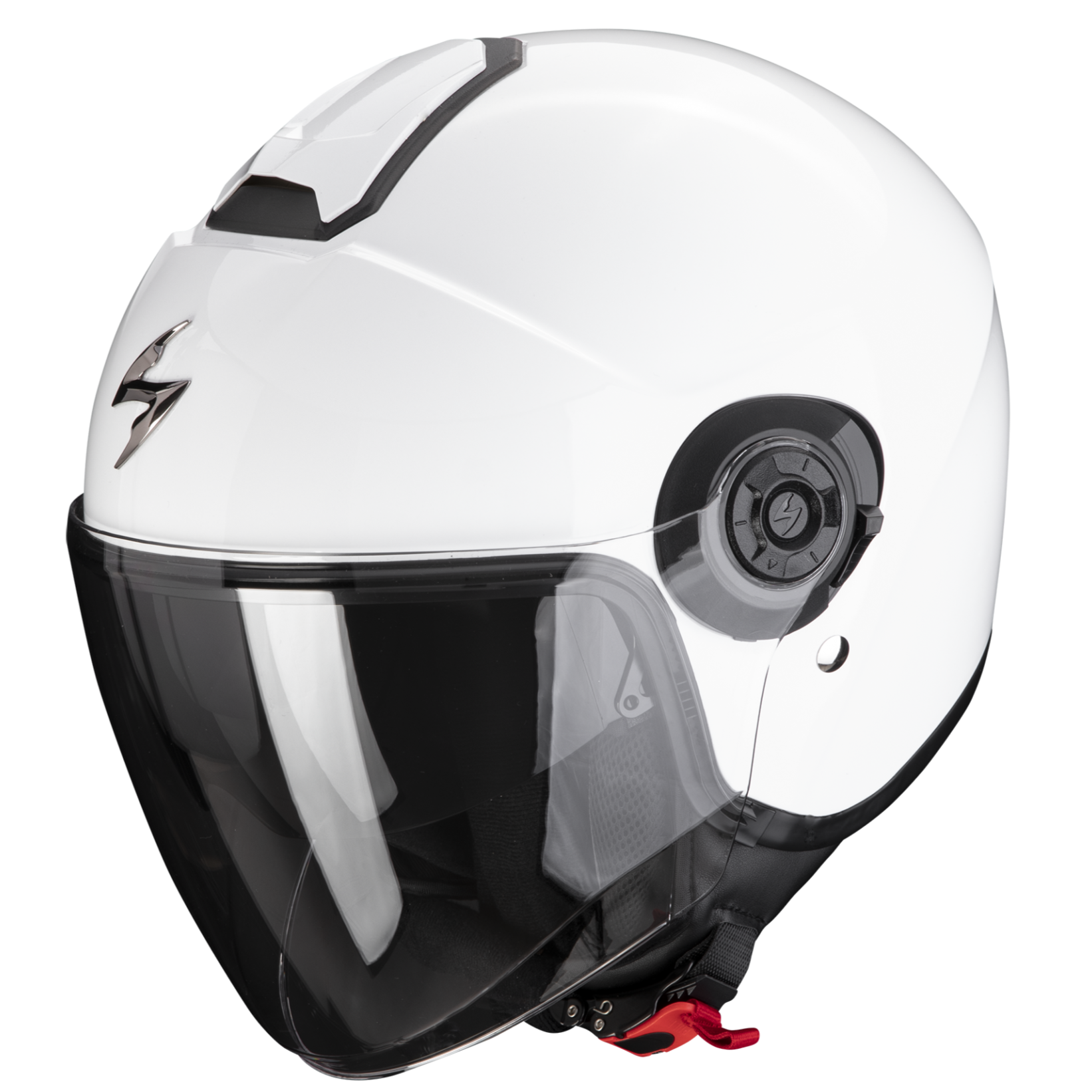 Casco Jet Scorpion Exo-City 2 Solid Bianco Lucido ECE 22-06 Visiera Lunga e Parasole