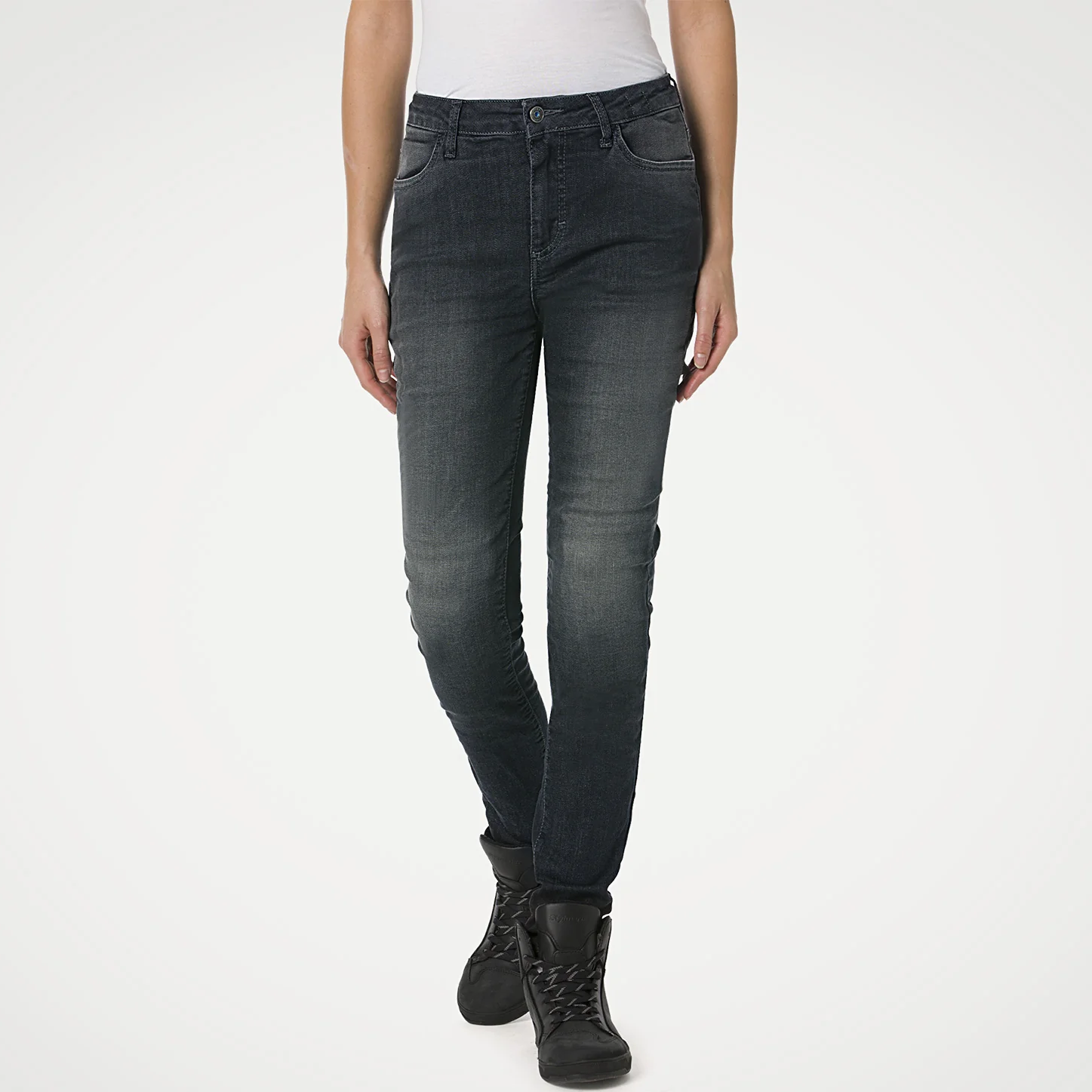 Jeans Moto Pmj Twaron Modello Skinny Donna Nero Omologato CE A