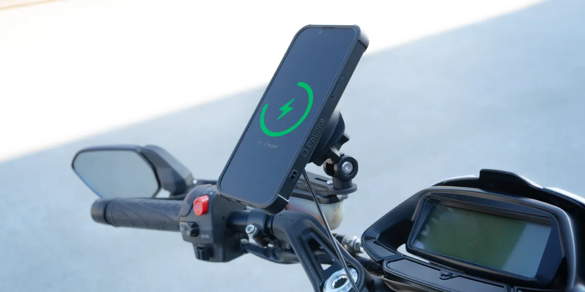 Optiline Wireless Charger Vibration Dampener Smorzatore Vibrazioni Con Ricarica Wireless Per Supporti Con Sfera Da 19 Mm