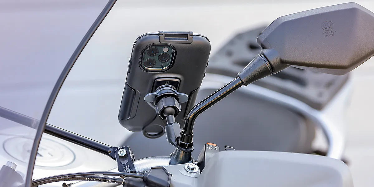 Optiline Pole Titan Porta Cellulare Da Specchietto Moto In Metallo