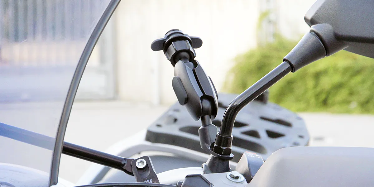Optiline Pole Orbit Titanporta Cellulare Da Specchietto Moto In Metallo Con Braccio Snodabile