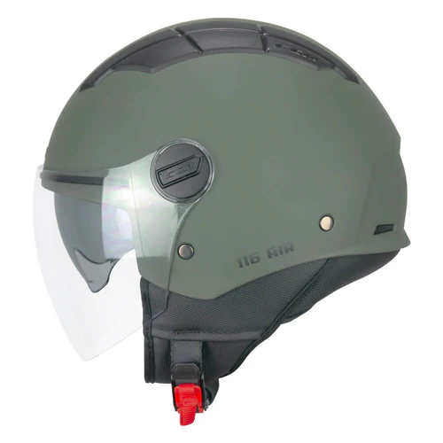 Casco Jet CGM AIR Mono Verde Opaco Visiera E Parasole ECE 22-06