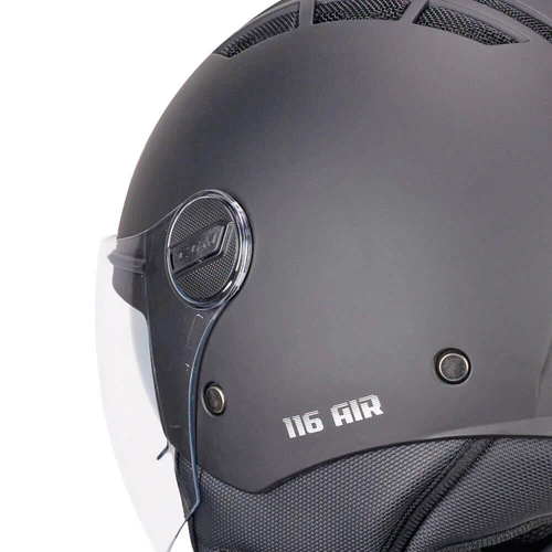 Casco Jet CGM AIR Mono Nero Opaco Visiera E Parasole ECE 22-06
