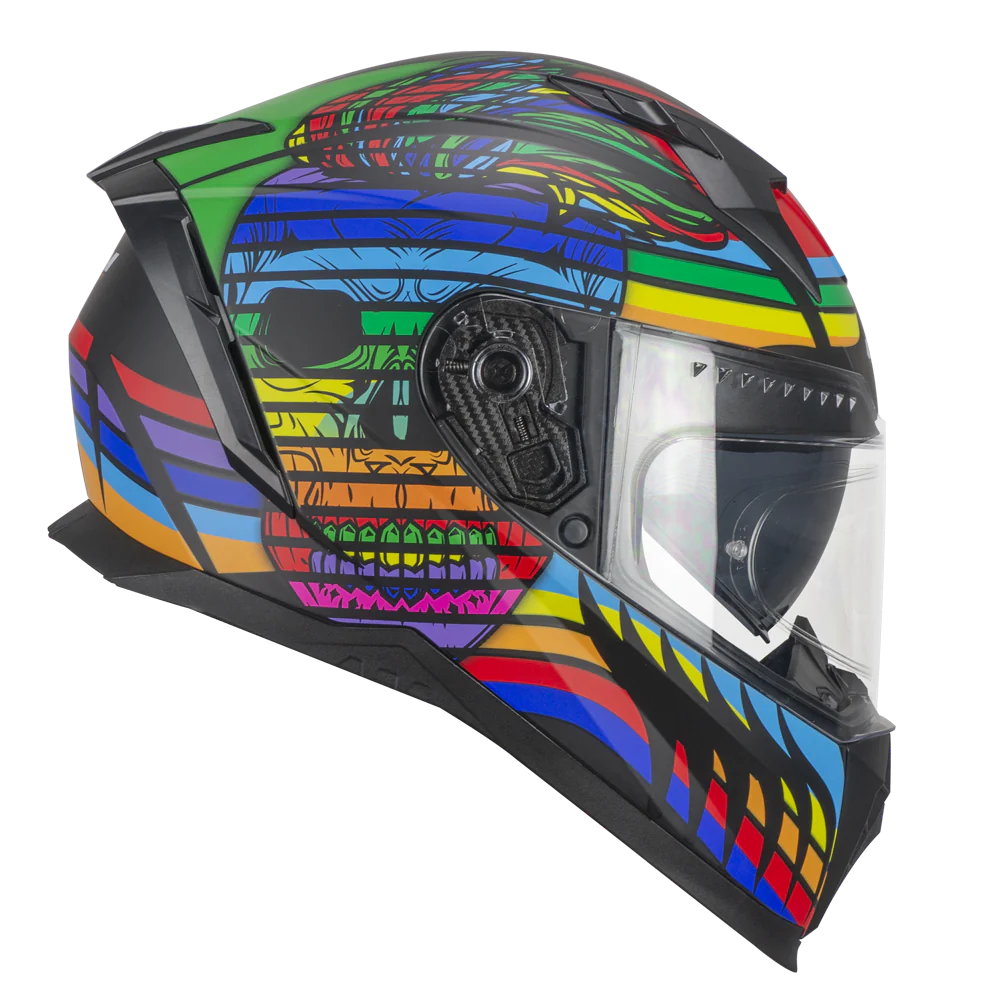 Casco Integrale CGM 311A BLAST SKULL Nero Blu Rosso Opaco ECE 22-06