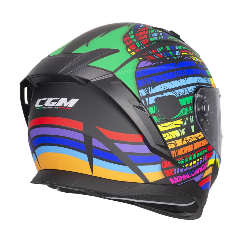 Casco Integrale CGM 311A BLAST SKULL Nero Blu Rosso Opaco ECE 22-06