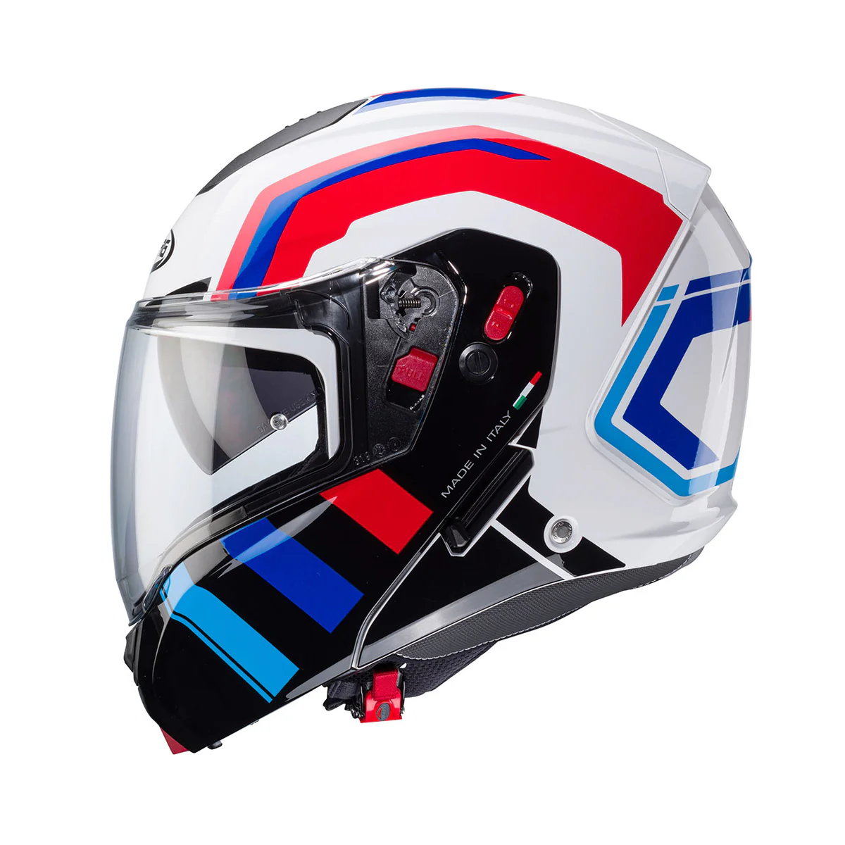 Casco Moto Modulare Caberg Horus X Road Bianco Nero Rosso Blu