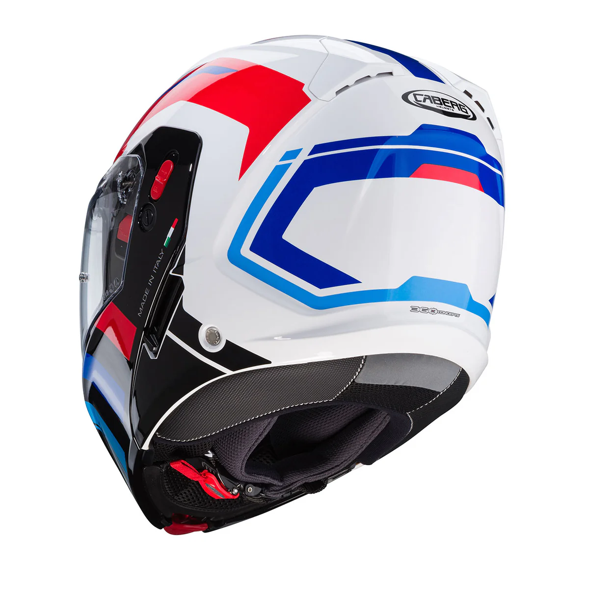 Casco Moto Modulare Caberg Horus X Road Bianco Nero Rosso Blu