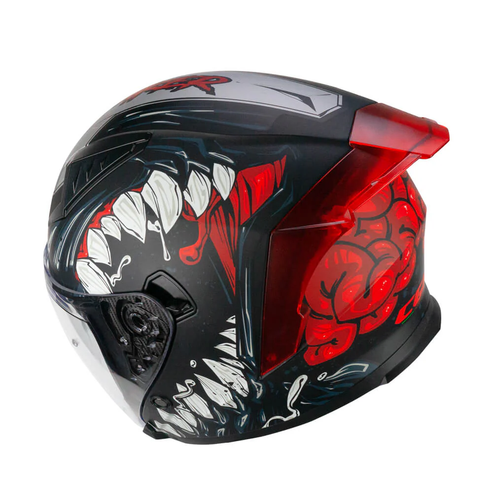 Casco CGM Jet 127A DEEP FREAKER Nero Rosso opaco ECE 22/06 New