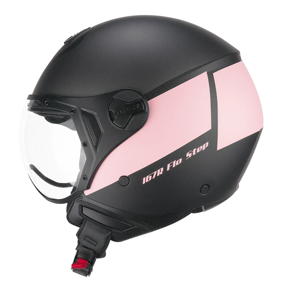 Casco CGM 167A FLO STEP Antracite Rosa Satinato Con Visiera Sagomata ECE 22-06