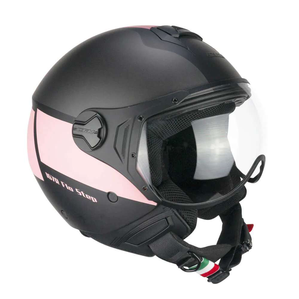 Casco CGM 167A FLO STEP Antracite Rosa Satinato Con Visiera Sagomata ECE 22-06