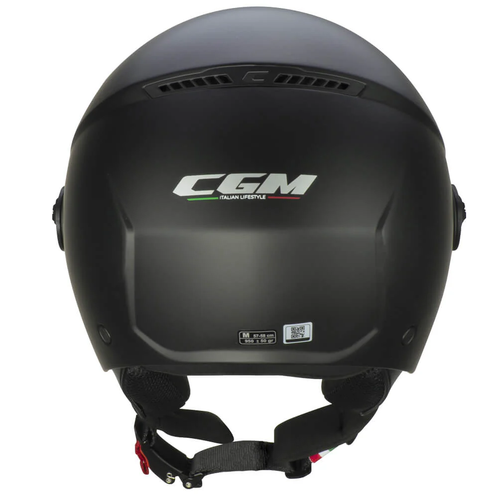 Casco CGM Demi Jet 167R FLO Mono Nero Opaco Visiera Lunga ECE 22/06