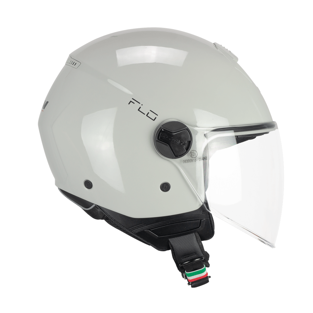 Casco CGM Demi Jet 167R FLO Mono Grigio Bigio Lucido Visiera Lunga ECE 22/06
